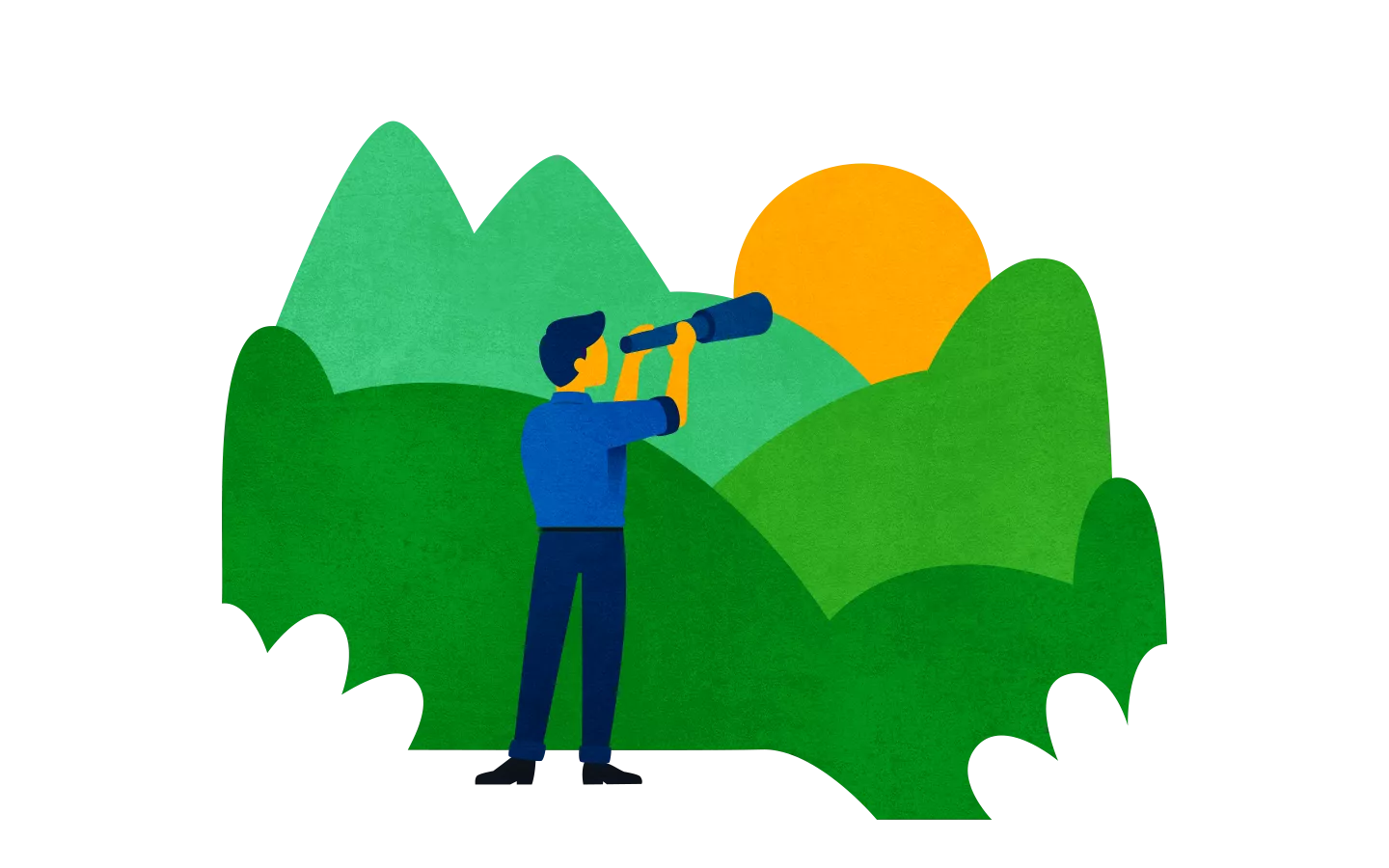 Person using telescope illustration